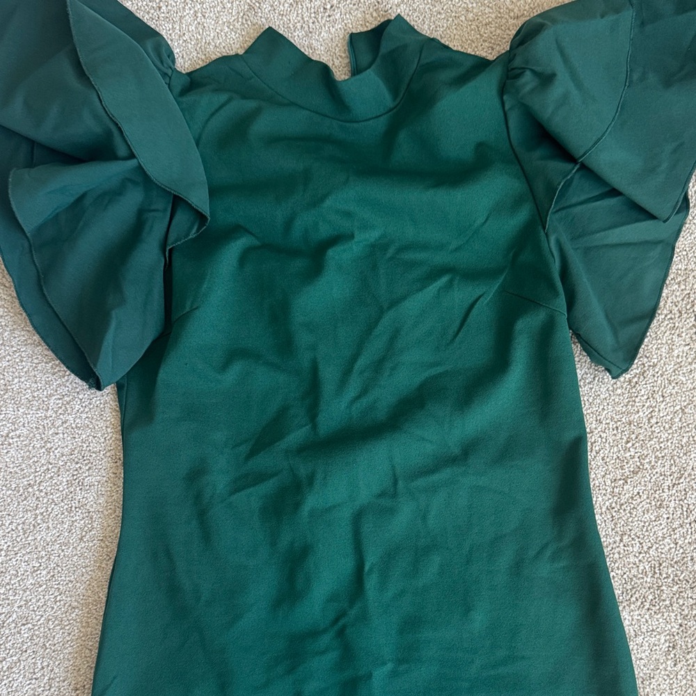 SHEIN Teal Puff Sleeve Blouse